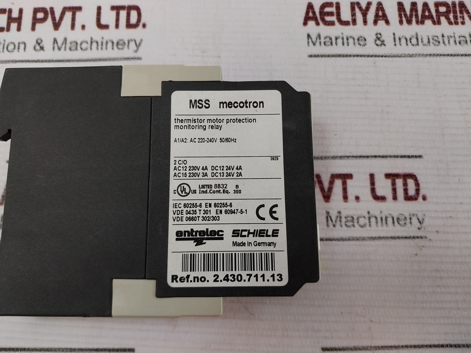 Entrelec MSS Mecotron 2.430.711.13 Motor Protection Relay 50-60Hz