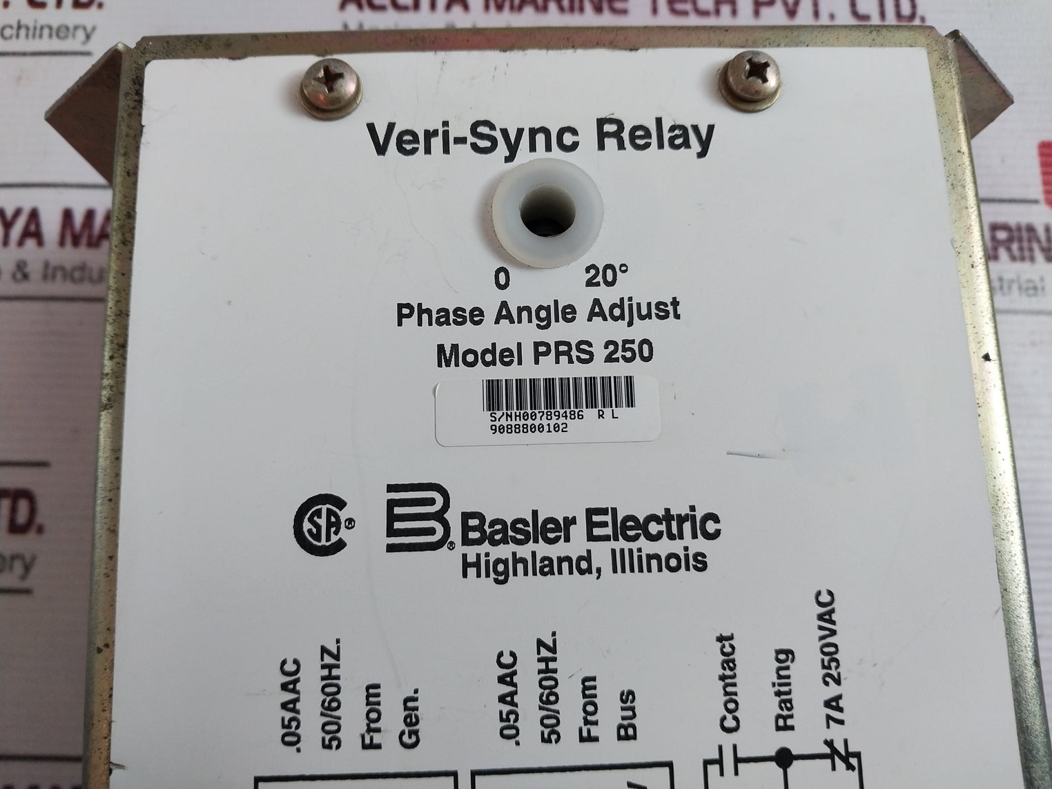 Basler Electric PRS 250 Veri-Sync Relay 7A 250VAC