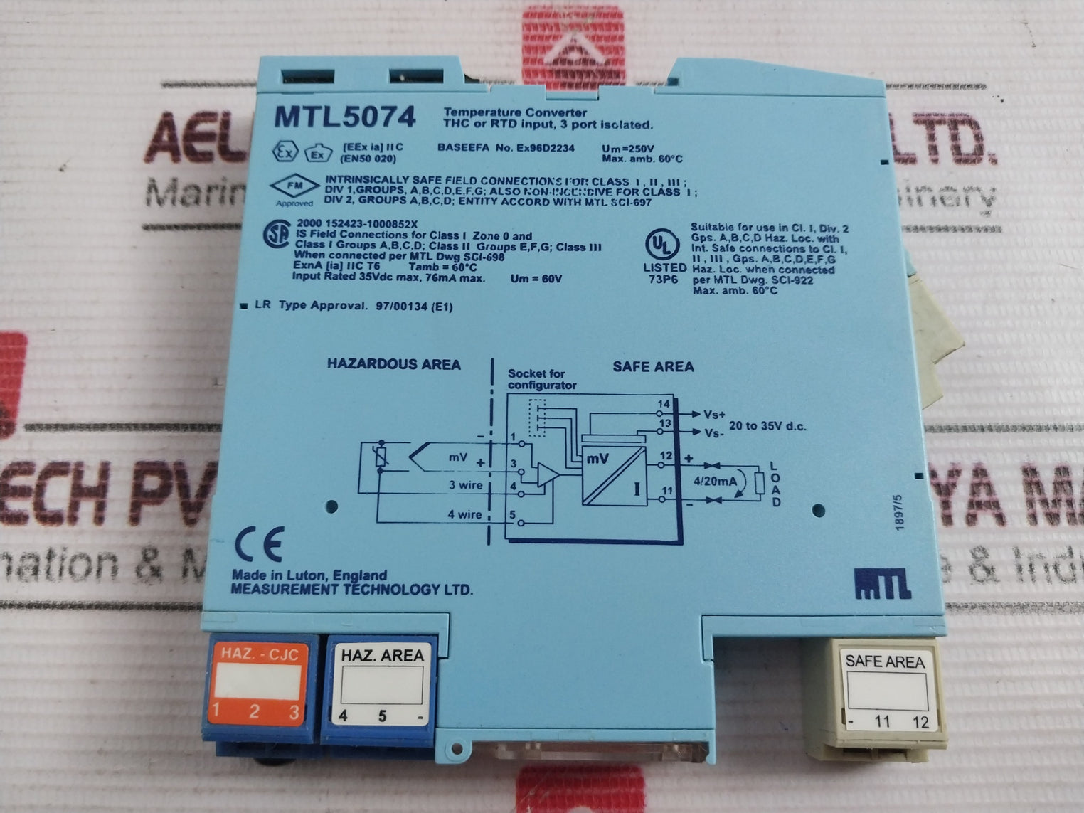 Measurement Technology Mtl5074 Temperature Converter 20 To 35Vdc 4/20Ma