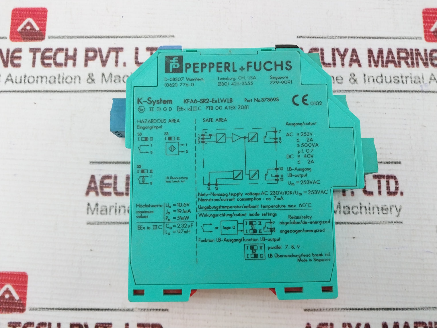 Pepperl+Fuchs KFA6-SR2-EX1.W.LB Switch Ampilifer 37369S