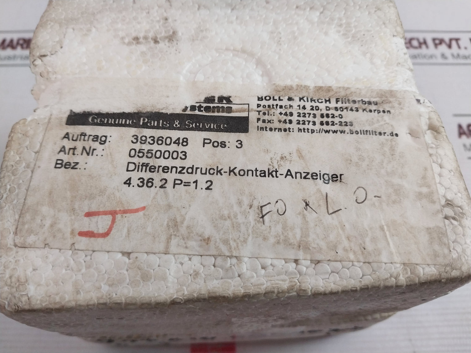 Bollfilter 4.36.2 Pressure Indicator