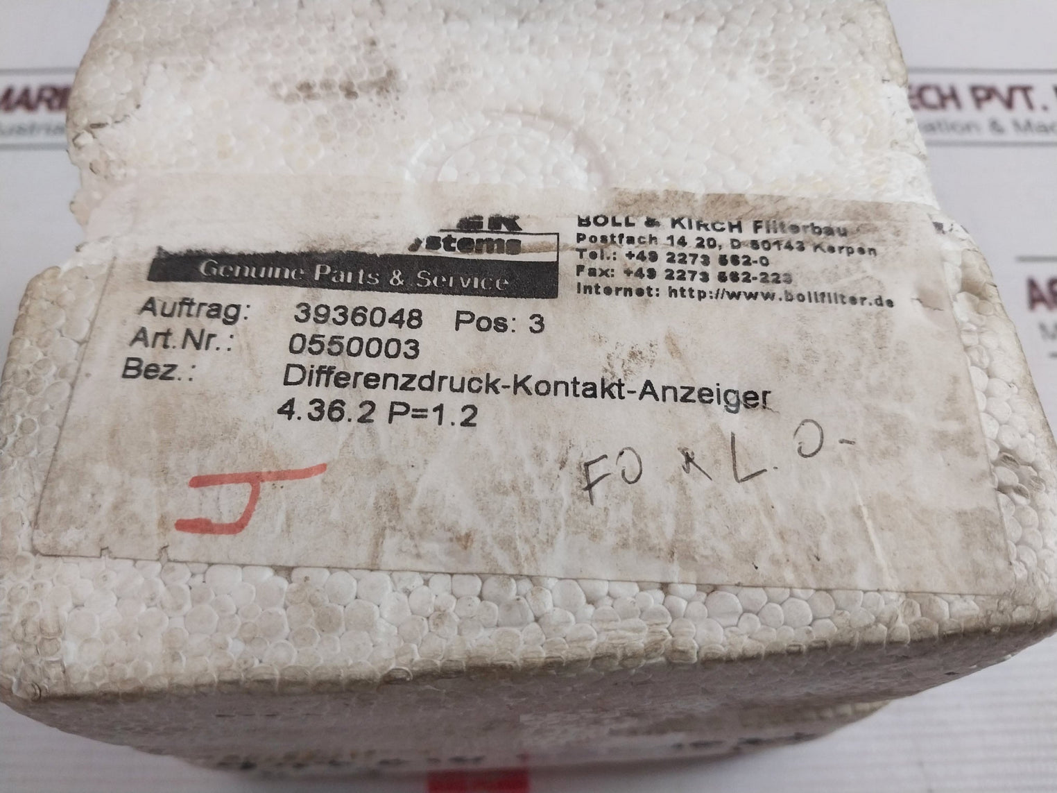 Bollfilter 4.36.2 Pressure Indicator