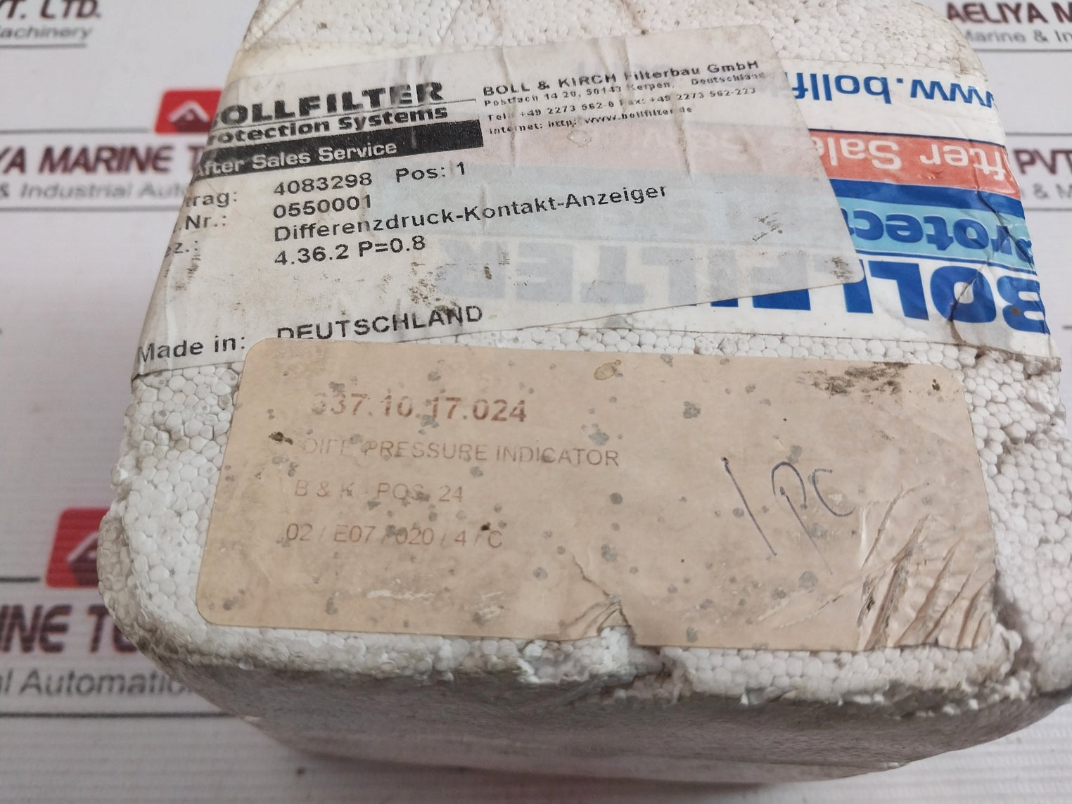 Bollfilter 4.36.2 Differential Pressure Indicator