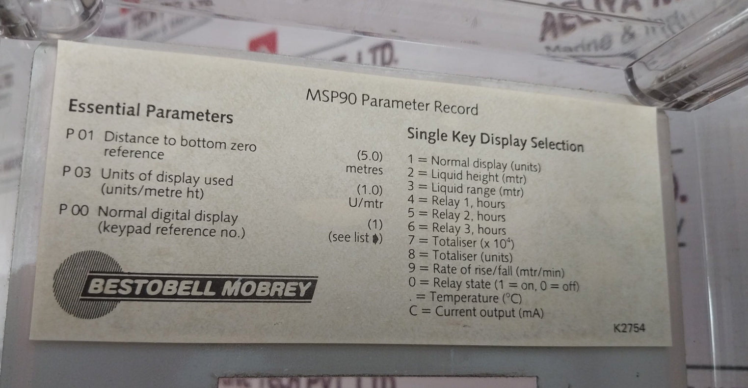 Bestobell Mobrey Msp90-30 Multiple Pump Controller Msp 90