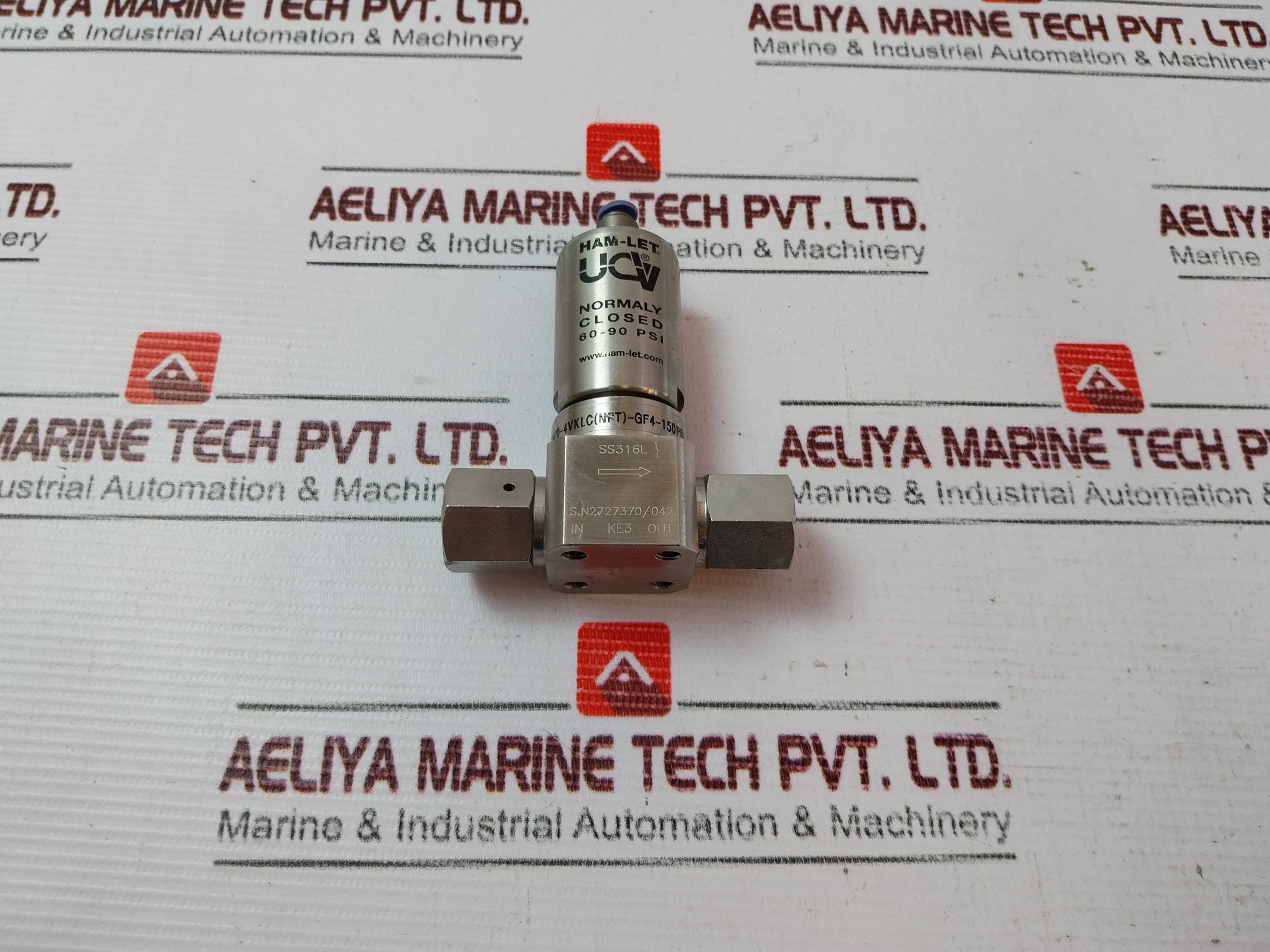 Ham-let Hm20-4Vklc(Npt)-gf4-150Psi Shut Off Valve 60-90 Psi Ss316L Htc-316