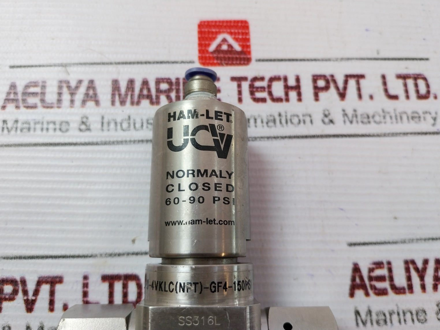 Ham-let Hm20-4Vklc(Npt)-gf4-150Psi Shut Off Valve 60-90 Psi Ss316L Htc-316