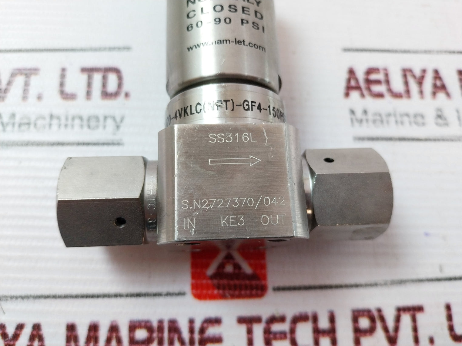 Ham-let Hm20-4Vklc(Npt)-gf4-150Psi Shut Off Valve 60-90 Psi Ss316L Htc-316