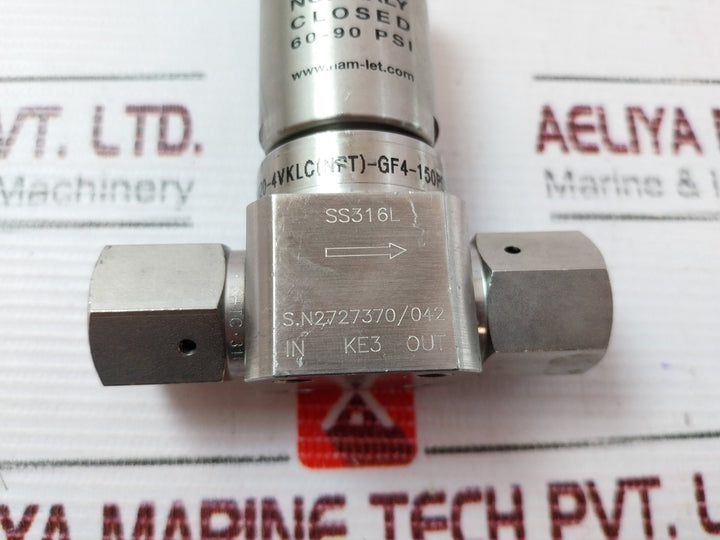 Ham-let Hm20-4Vklc(Npt)-gf4-150Psi Shut Off Valve 60-90 Psi Ss316L Htc-316