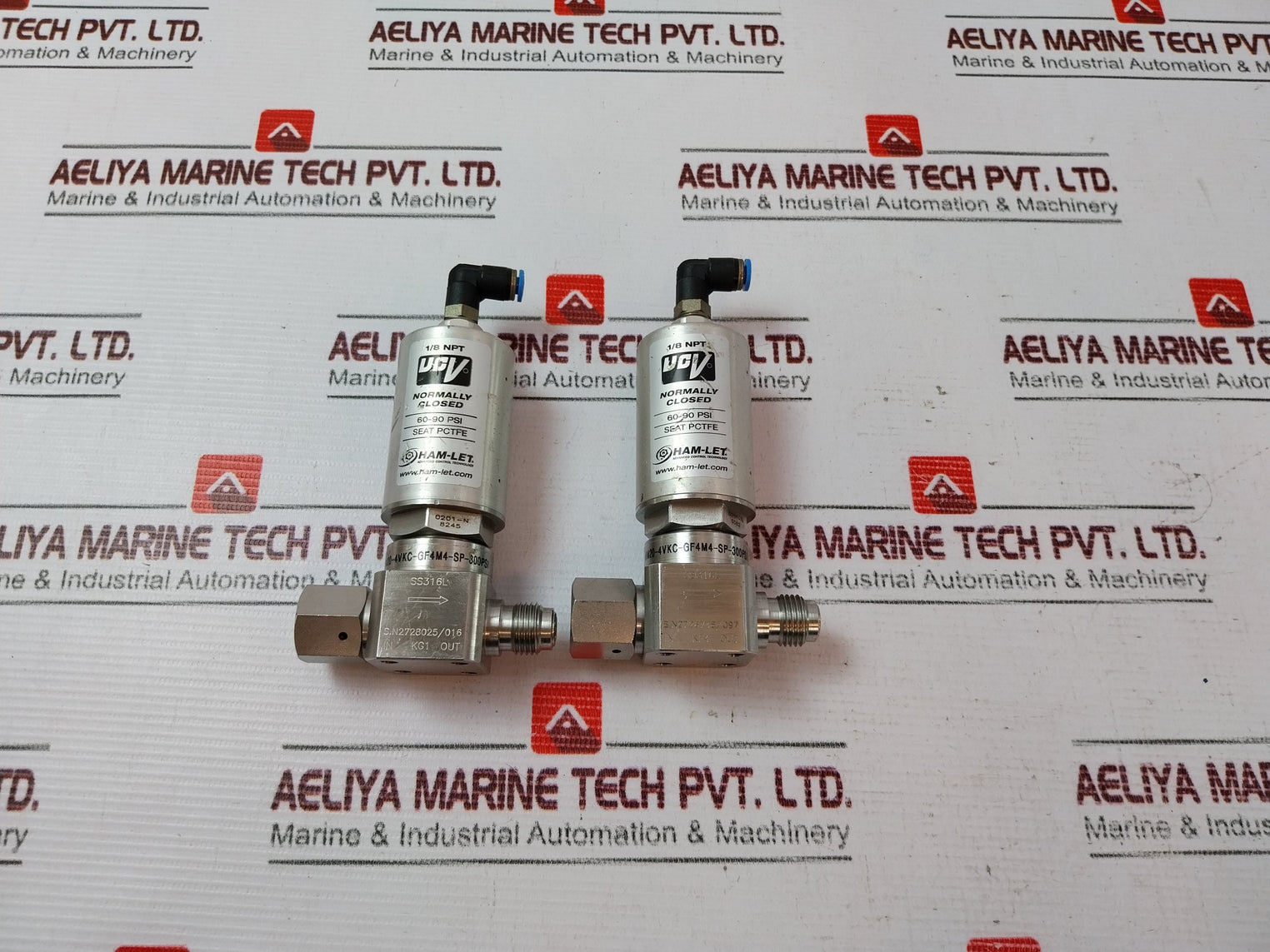 Ham-let Hm20-4Vkc-gf4M4-sp-300Psi Pneumatic Diaphragm Valve Ss316L 60-90 Psi