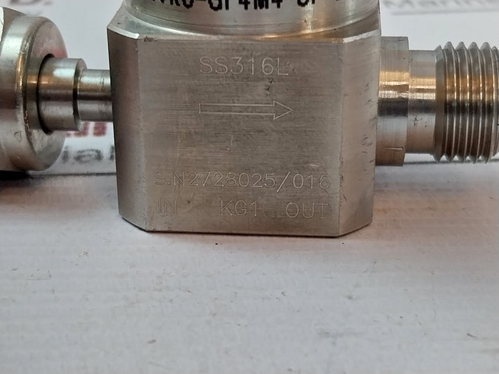 Ham-let Hm20-4Vkc-gf4M4-sp-300Psi Pneumatic Diaphragm Valve Ss316L 60-90 Psi