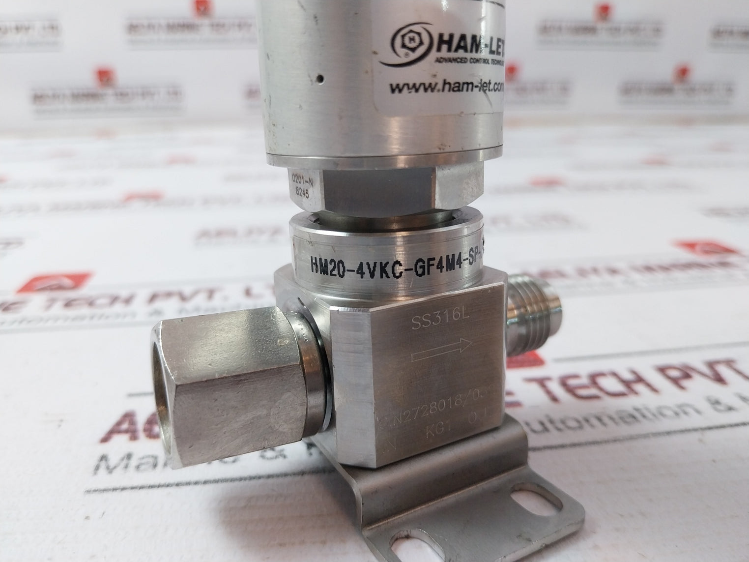 Ham-let Hm20-4Vkc-gf434-sp-300Psi Pneumatic Diaphragm Valve 1/8 Npt