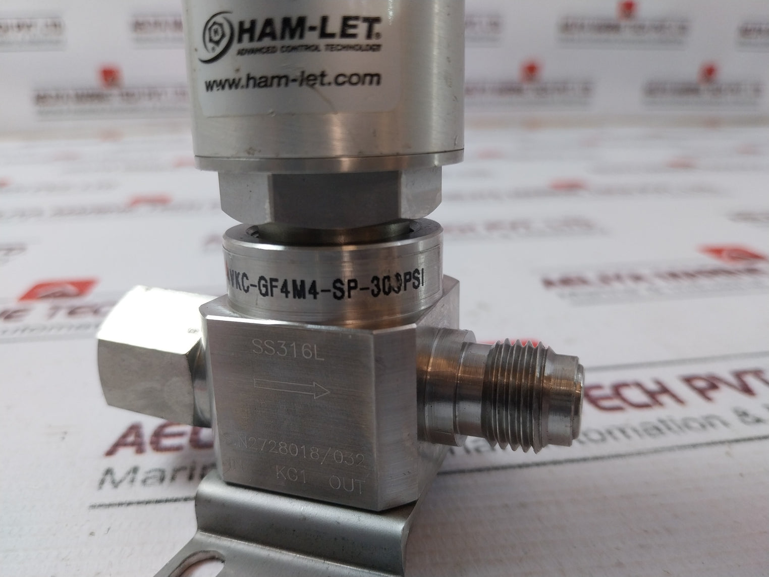 Ham-let Hm20-4Vkc-gf434-sp-300Psi Pneumatic Diaphragm Valve 1/8 Npt