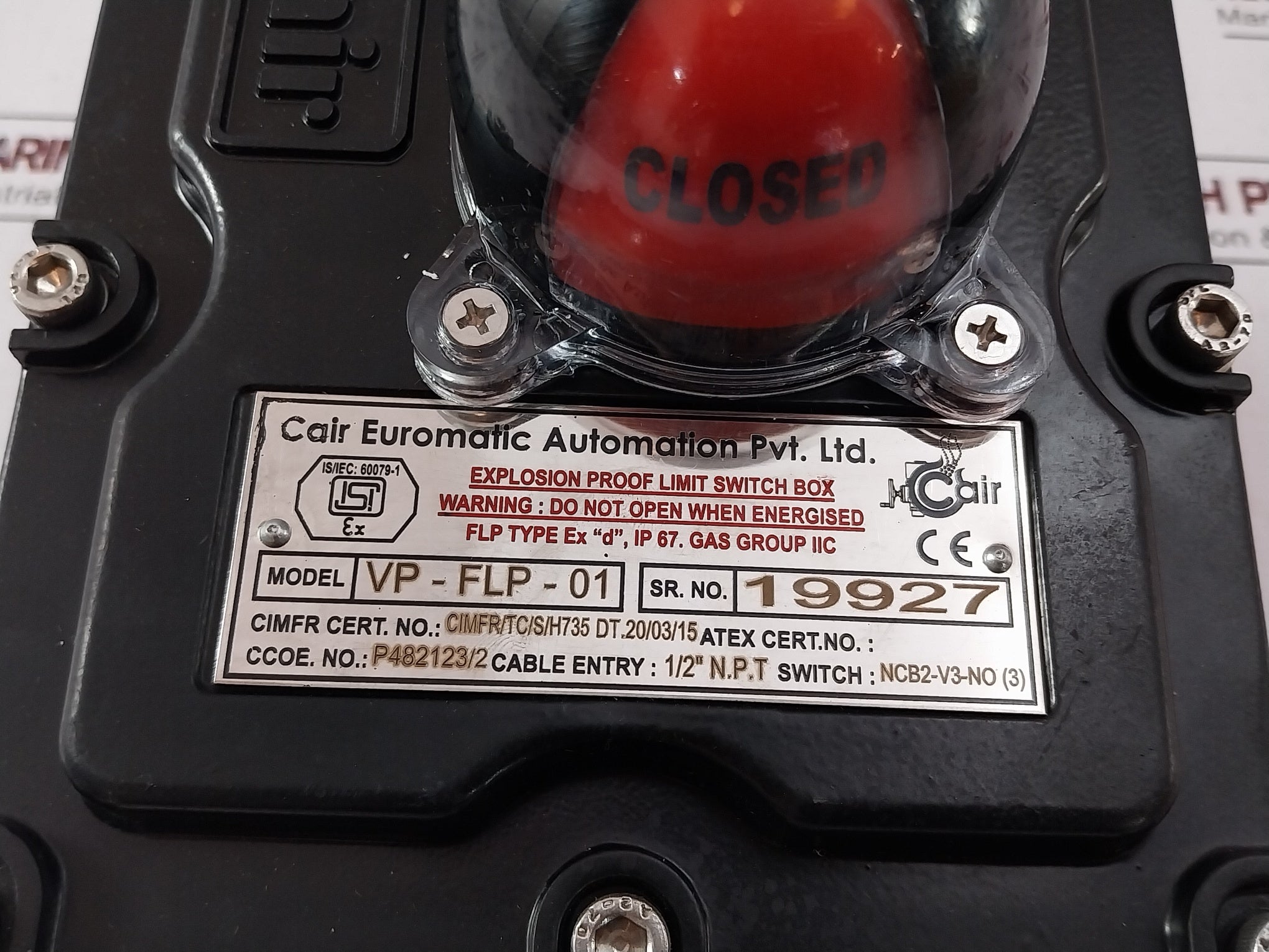 Cair Vp-flp-01 Explosion Proof Limit Switch Box Lmsncb2V3N00