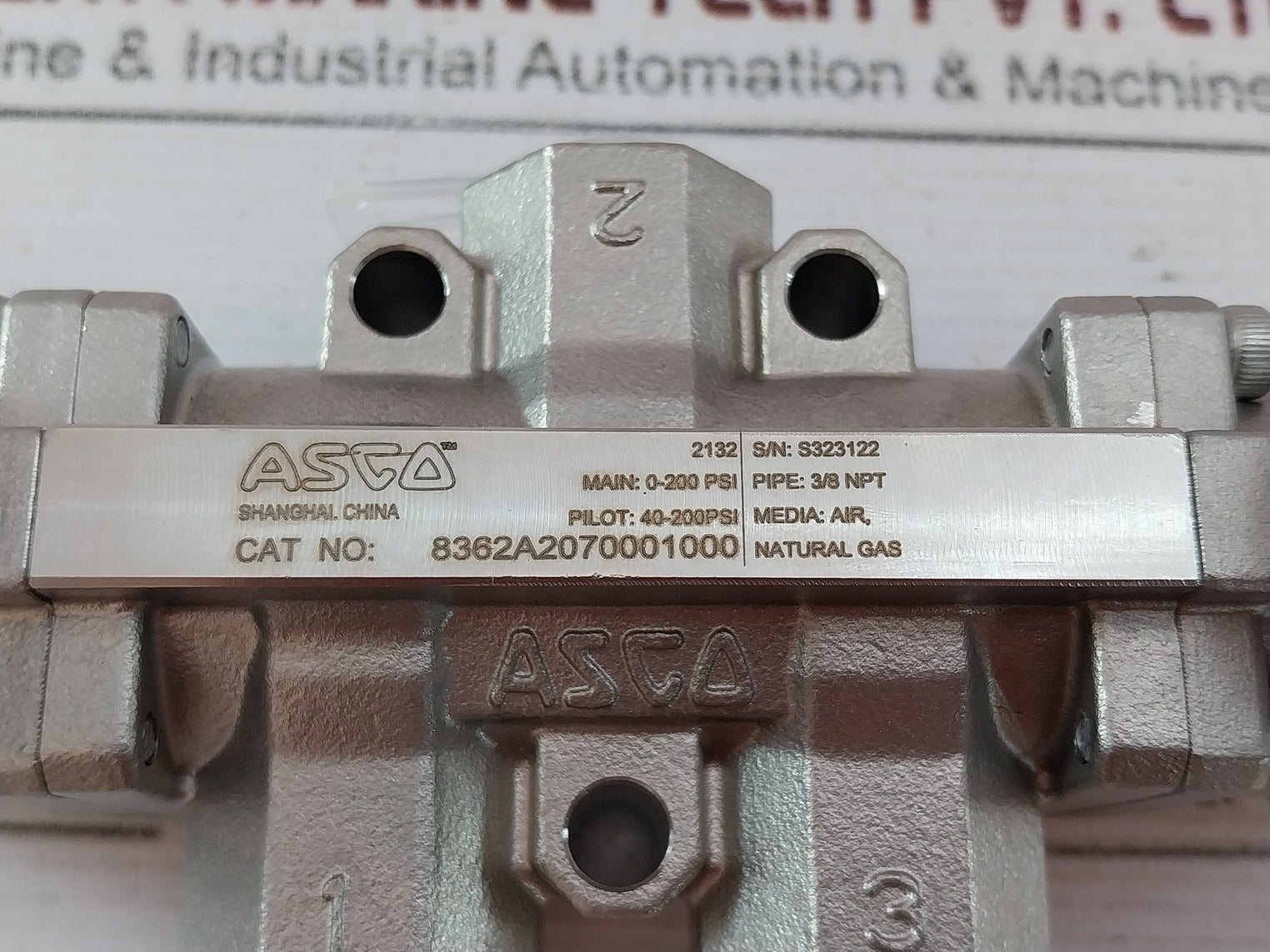 Asco 8362A2070001000 3-Way, 2 Position Valve 40-200PSI 3/8 NPT