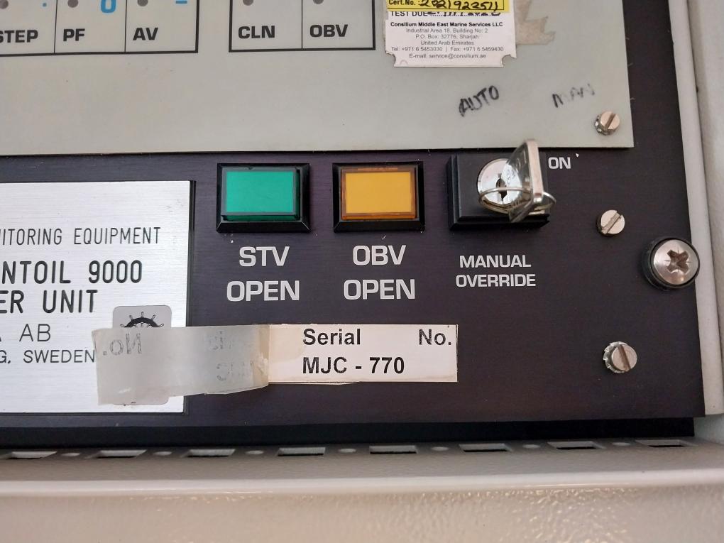 Jowa Cleantoil 9000 Oil Discharge Monitoring Equipment 220 Vac