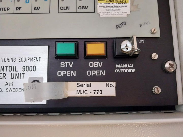 Jowa Cleantoil 9000 Oil Discharge Monitoring Equipment 220 Vac