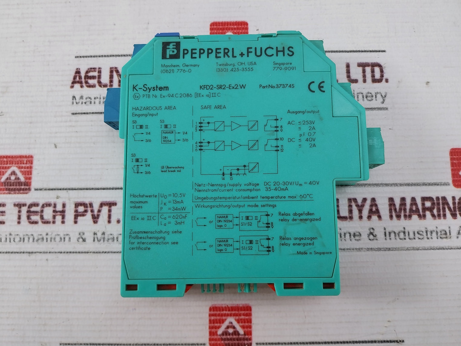 Pepperl+Fuchs Kfd2-sr2-ex2.W Signal Isolator Safety Barrier 10518090710155