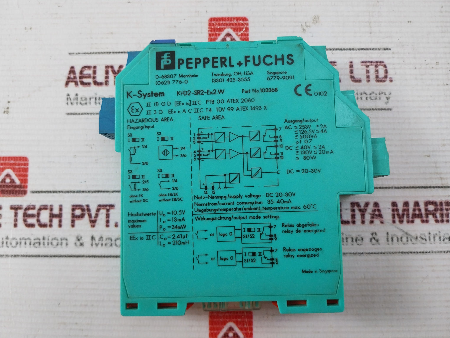Pepperl+Fuchs Kfd2-sr2-ex2.W Switch Amplifier 103368S