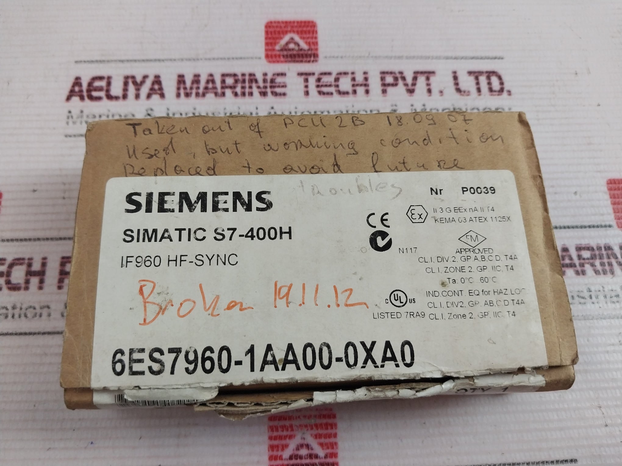 Siemens Simatic S7-400H 6Es7960-1Aa00-0Xa0 Plc Interface Module