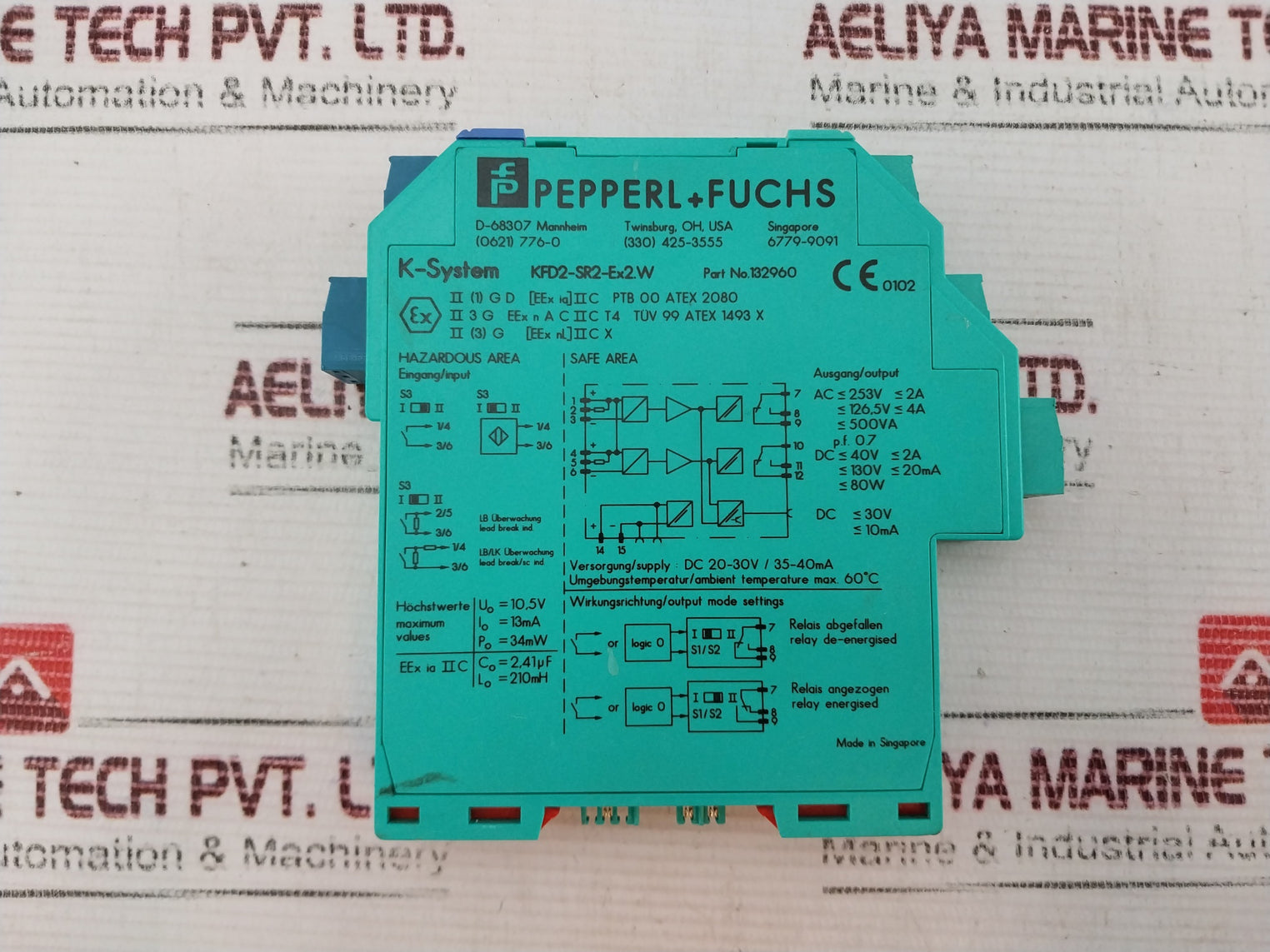 Pepperl+fuchs Kfd2-sr2-ex2.w Switch Amplifier 20-30v