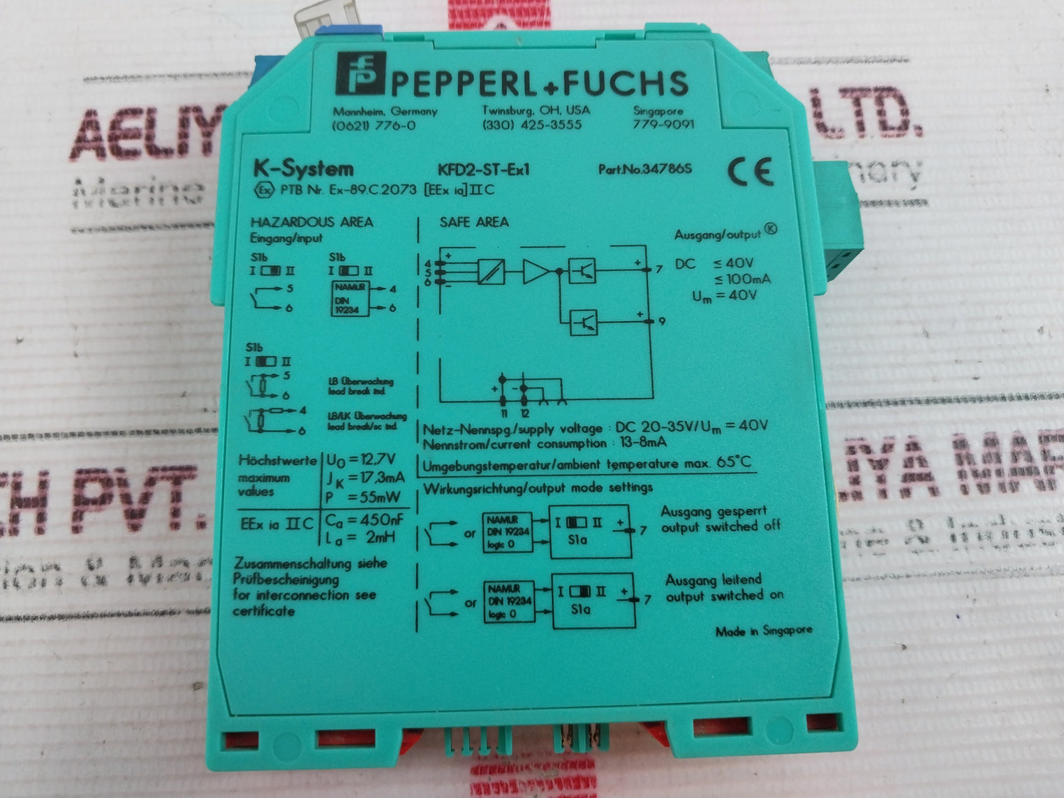 Pepperl+Fuchs Kfd2-st-ex1 Isolating Switching Amplifier 40V