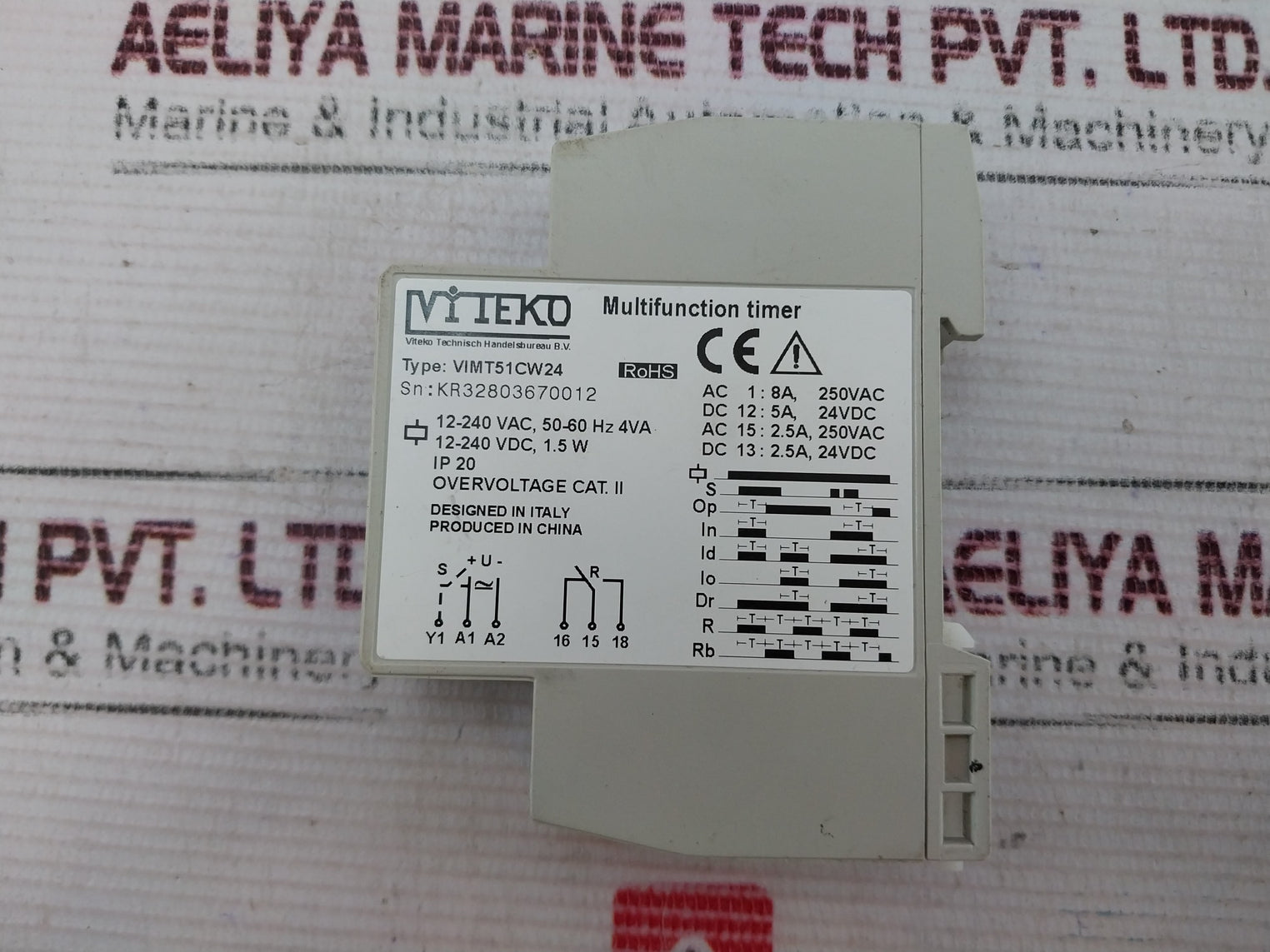 Viteko Vimt51Cw24 Multifunction Timer Relay 5A 12-240Vac, 50-60Hz