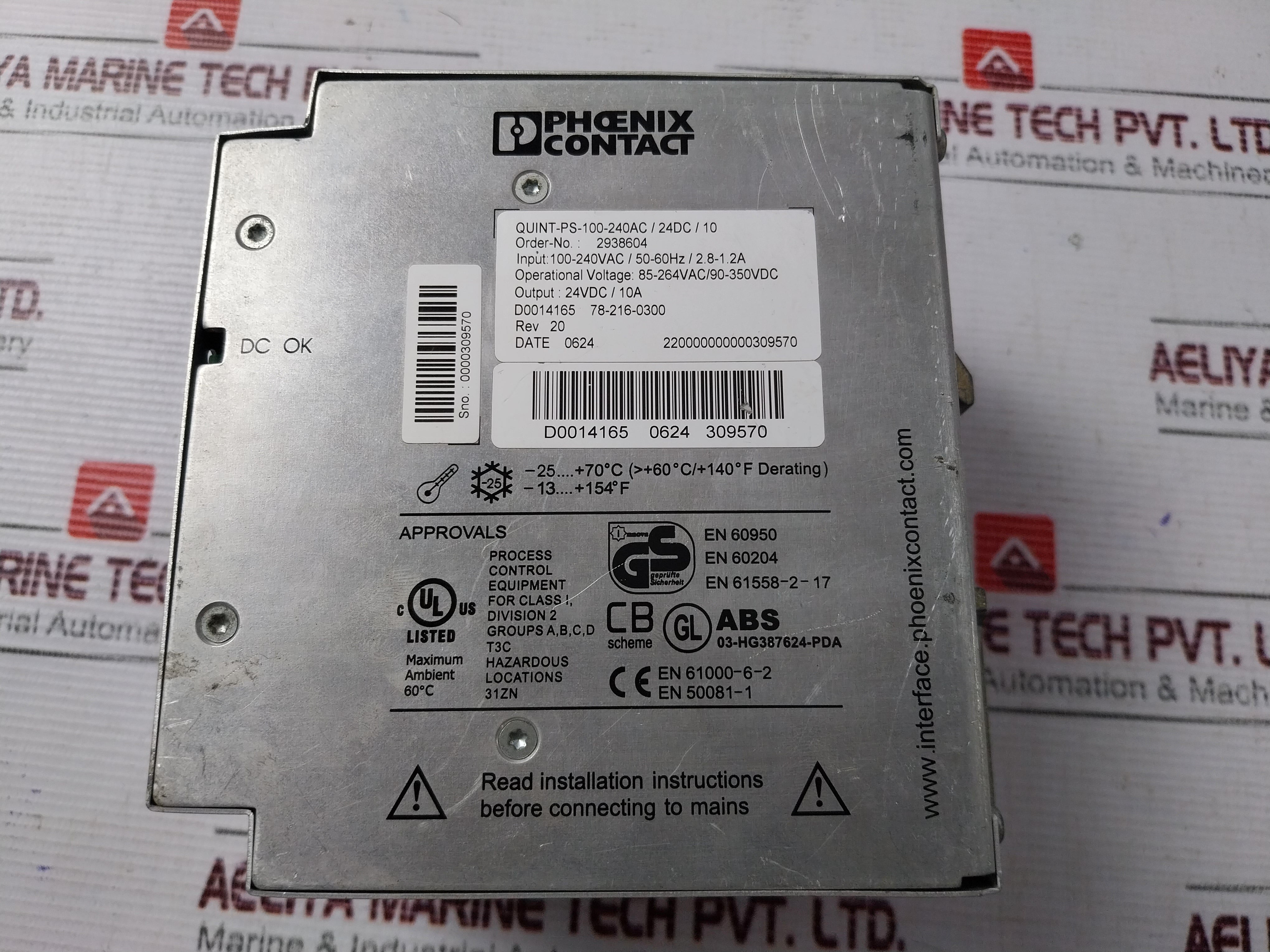 Phoenix Contact Quint-ps-100-240Ac/24Dc/10 Power Supply Unit