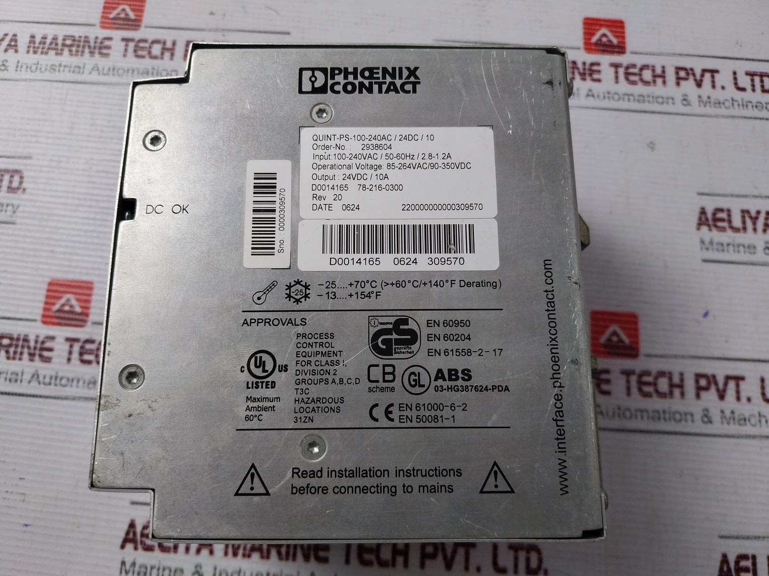 Phoenix Contact Quint-ps-100-240Ac/24Dc/10 Power Supply Unit