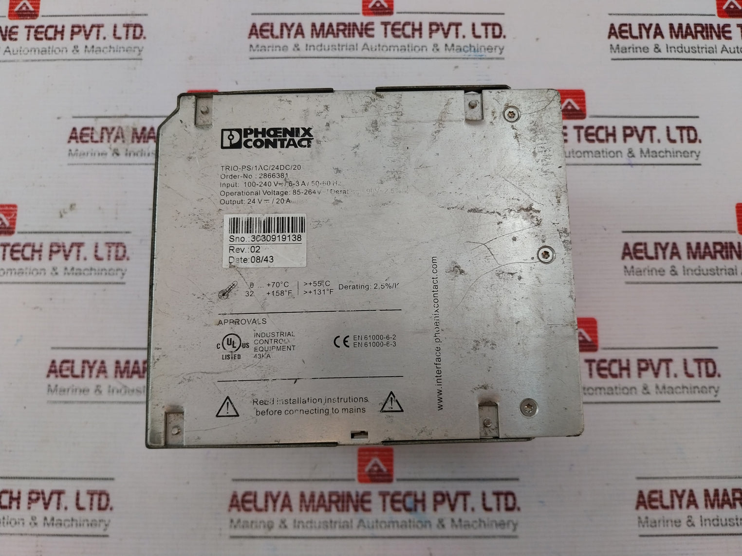 Phoenix Contact Trio-ps/1Ac/24Dc/20 Power Supply Unit 100-240V~/6-3A/50-60Hz