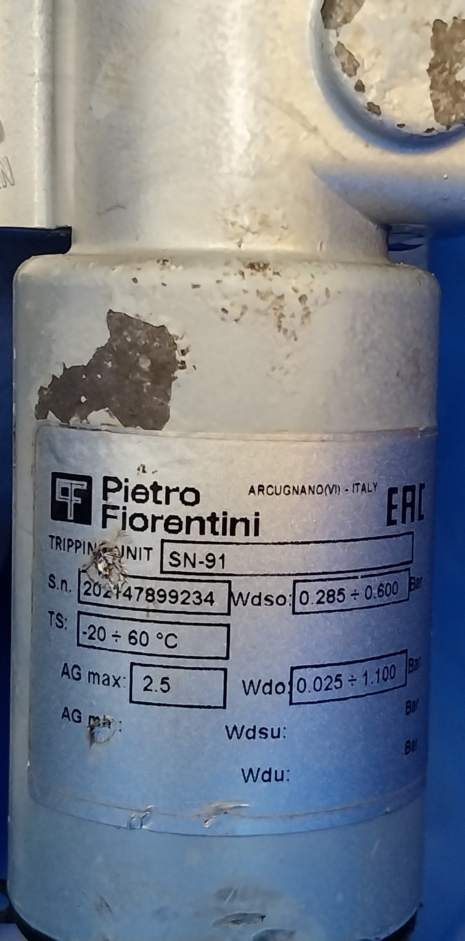 Pietro Fiorentini Norval/A T.375 Pressure Regulator 18.90 Bar M7492161