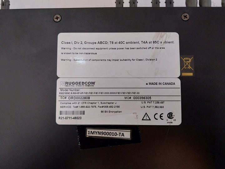 Ruggedcom Rsg2100 Industrial Network Switch 50-60 Hz, 600 Ma