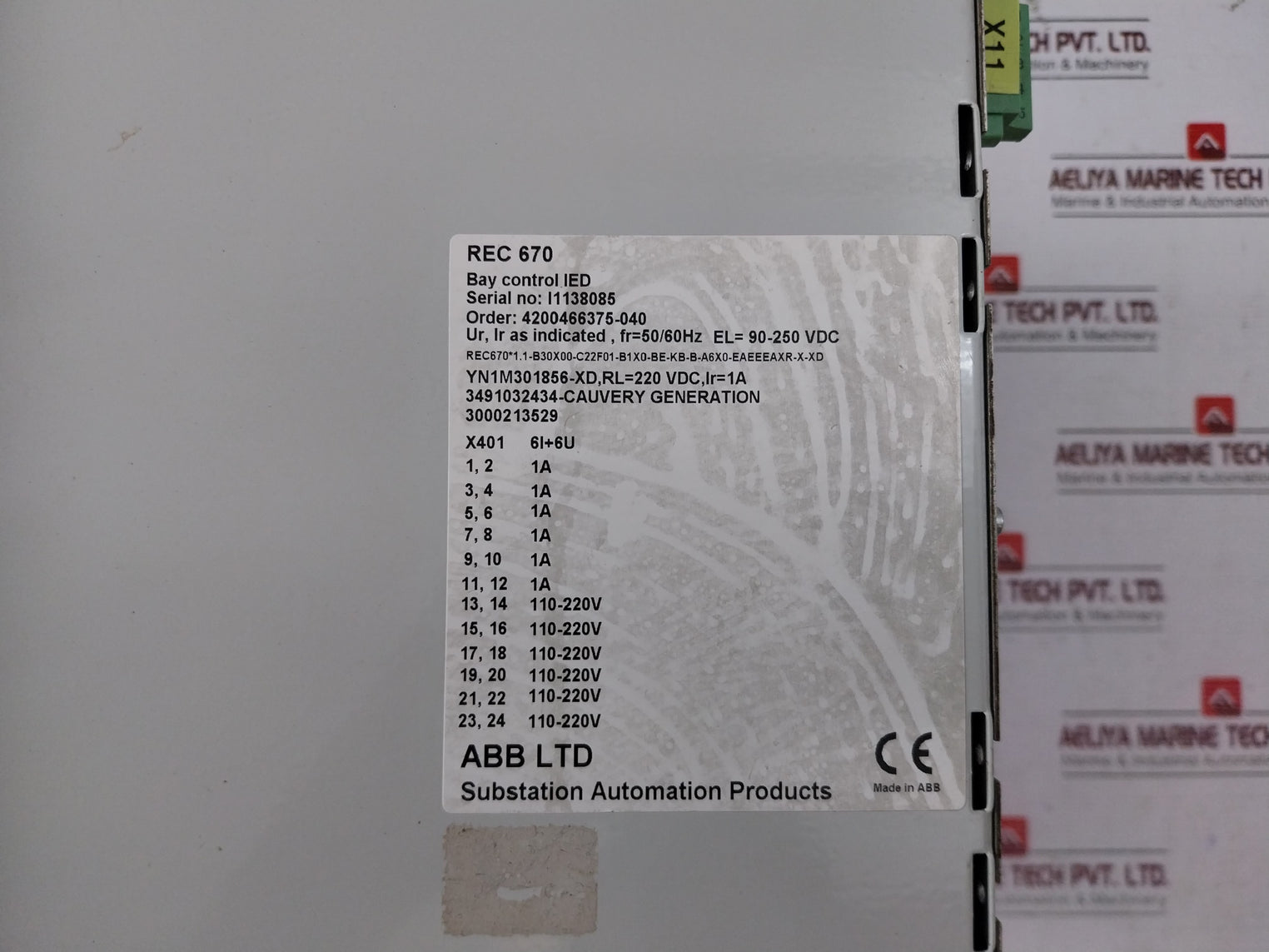 Abb Rec670 Bay Control Ied 90-250Vdc 50/60Hz