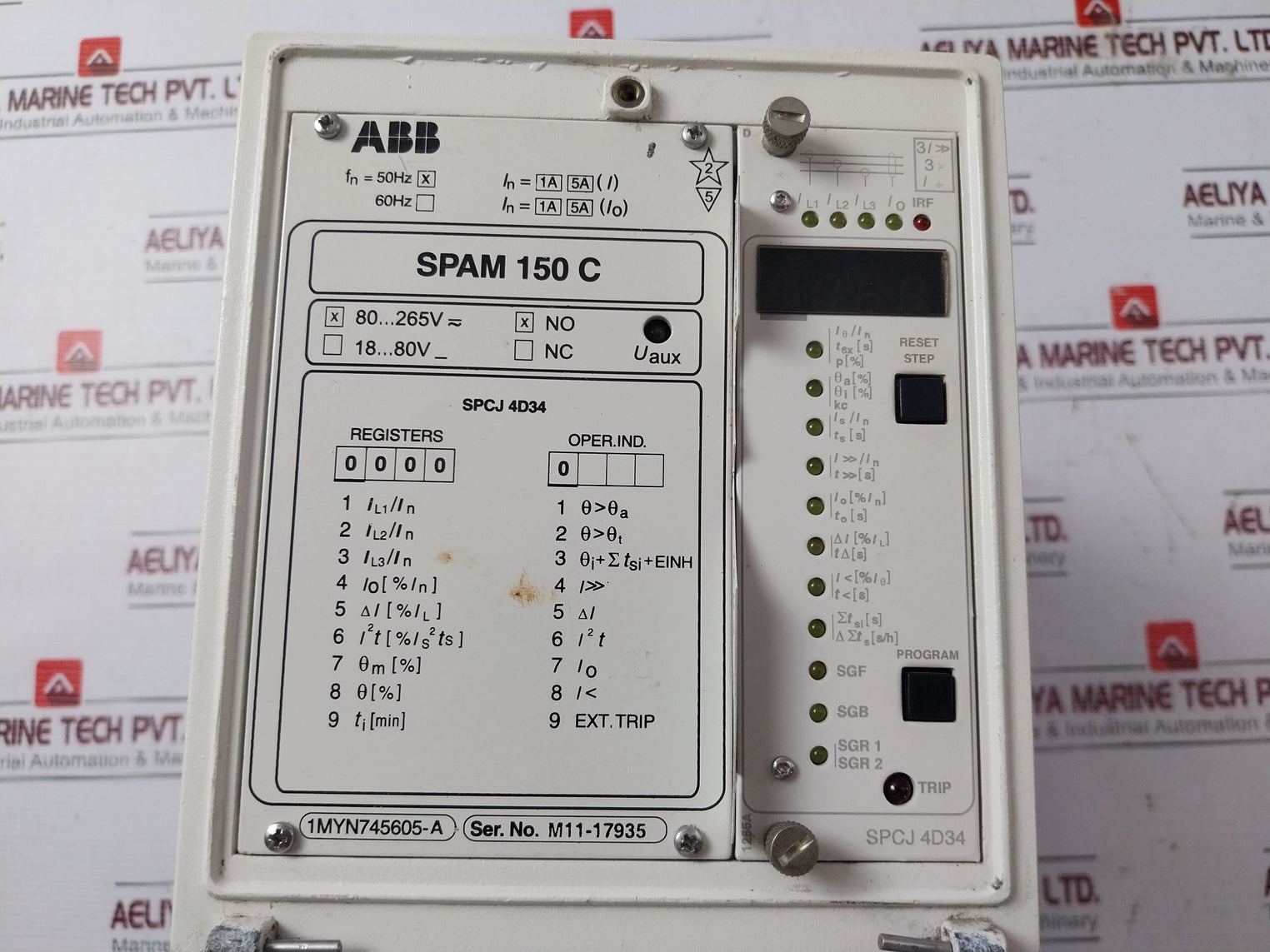 Abb Spam 150 C Motor Protection Relay 1Myn745605-a Sptu 240 R2 80-265Vac/Vdc