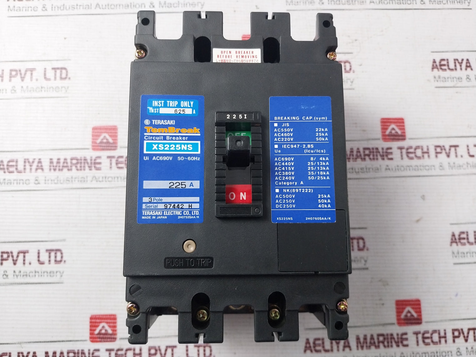 Terasaki Xs225ns Circuit Breaker 225a 2h0752saa/k, 2h0760saa/k