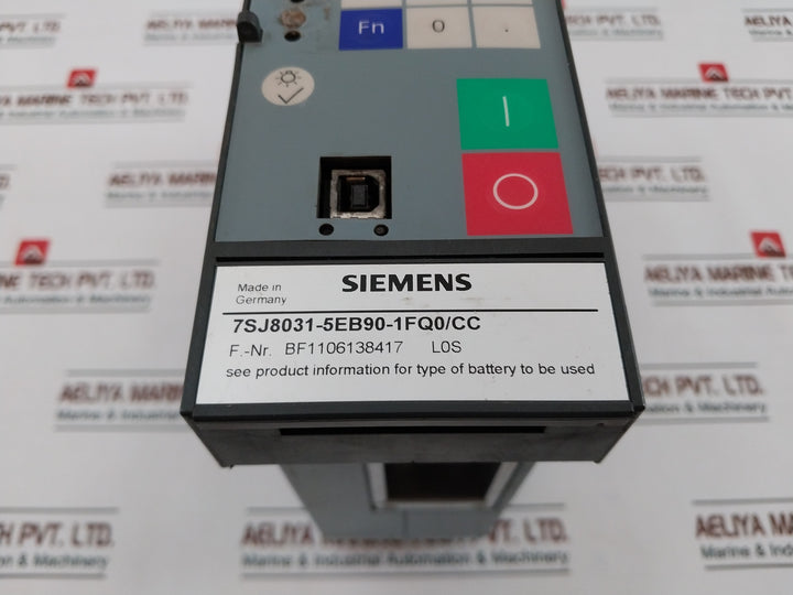 Siemens 7Sj8031-5Eb90-1Fq0/Cc Overcurrent Protection Relay 100V-125V
