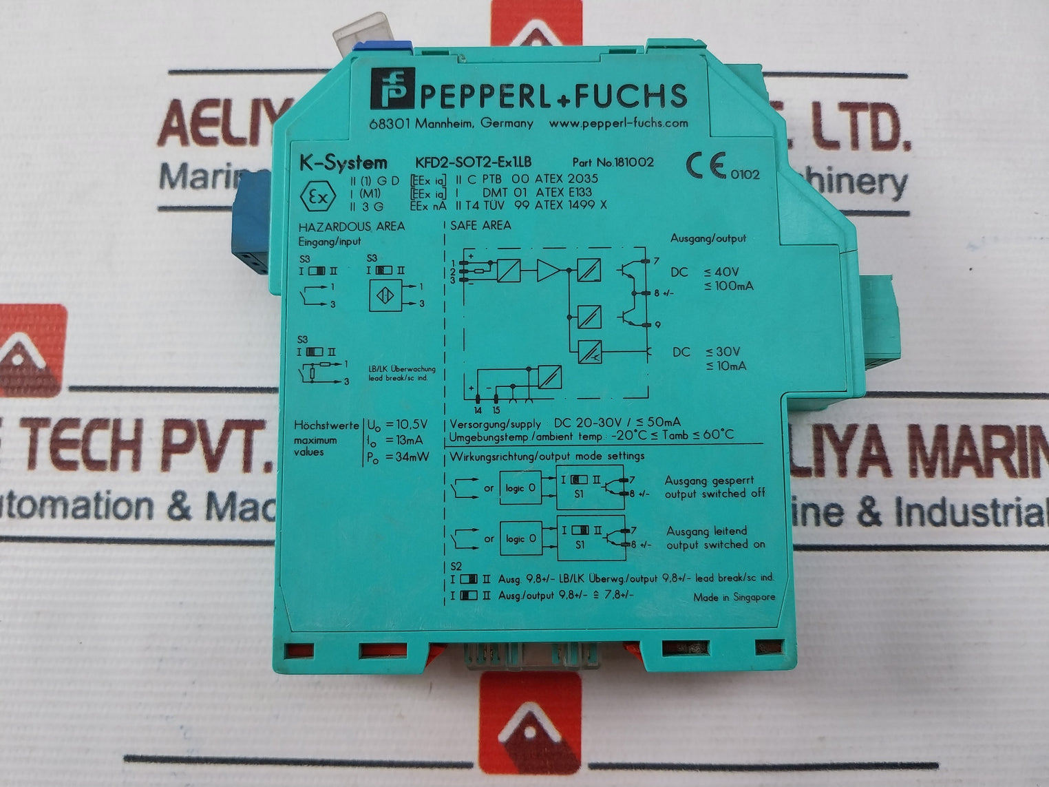 Pepperl+Fuchs 181002 Isolated Switch Amplifier Kfd2-sot2-ex1.Lb
