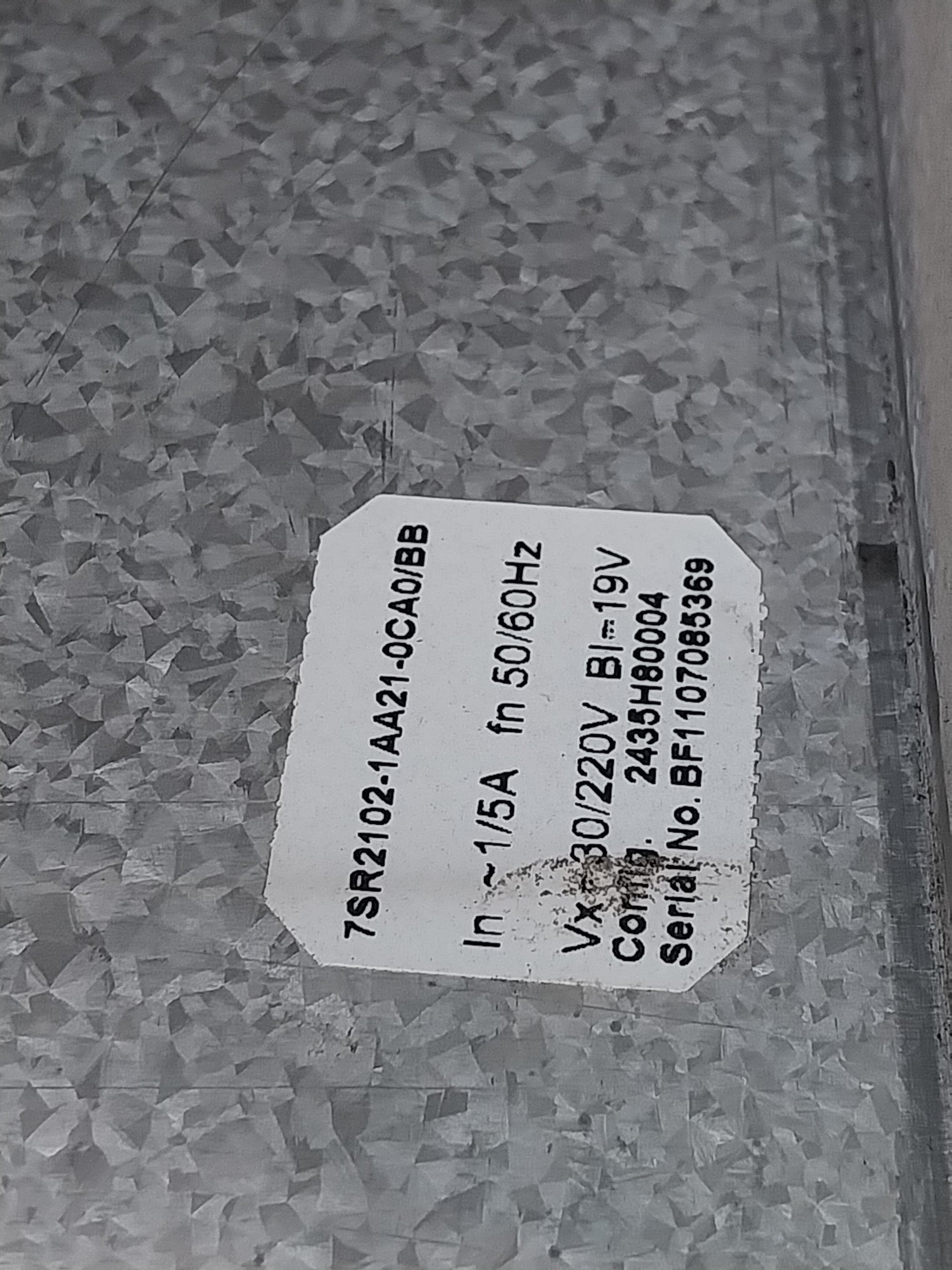 Siemens Argus 7Sr2102-1Aa21-0Ca0/Bb Overcurrent Relay