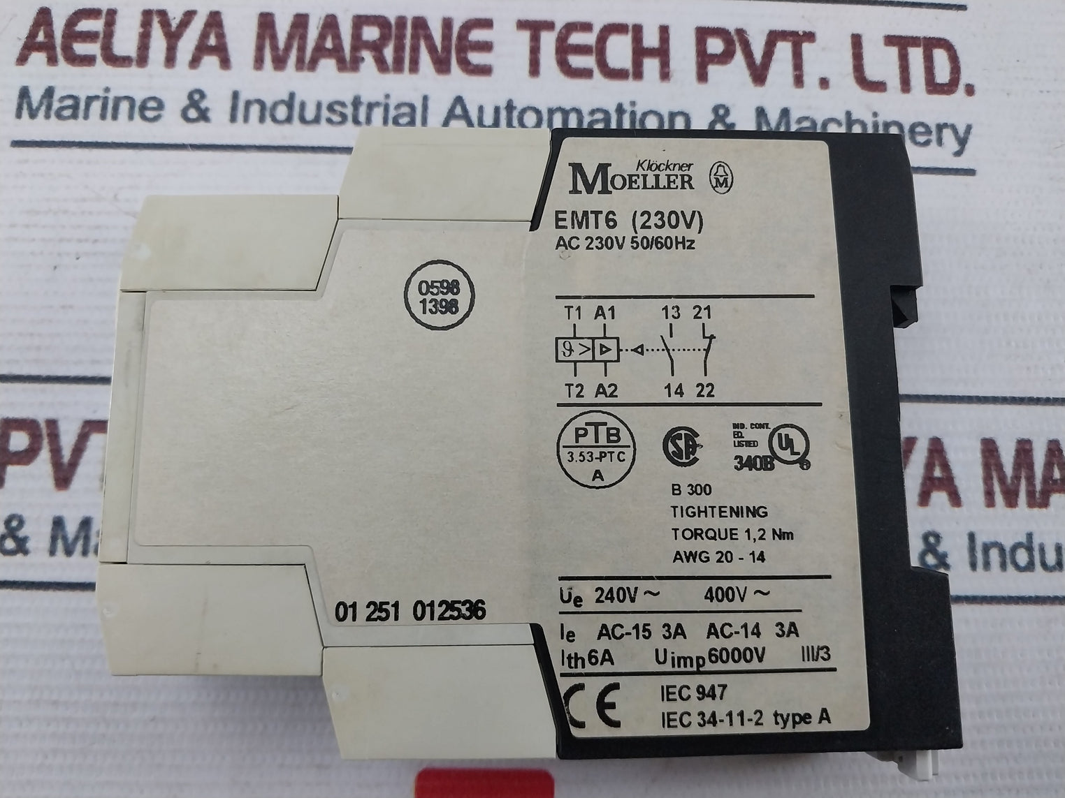 Klockner Moeller Emt6 (230V) Thermistor Overload Relay Ac-15 3A Ac-14 3A