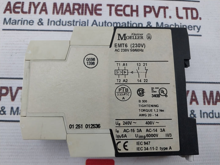 Klockner Moeller Emt6 (230V) Thermistor Overload Relay Ac-15 3A Ac-14 3A