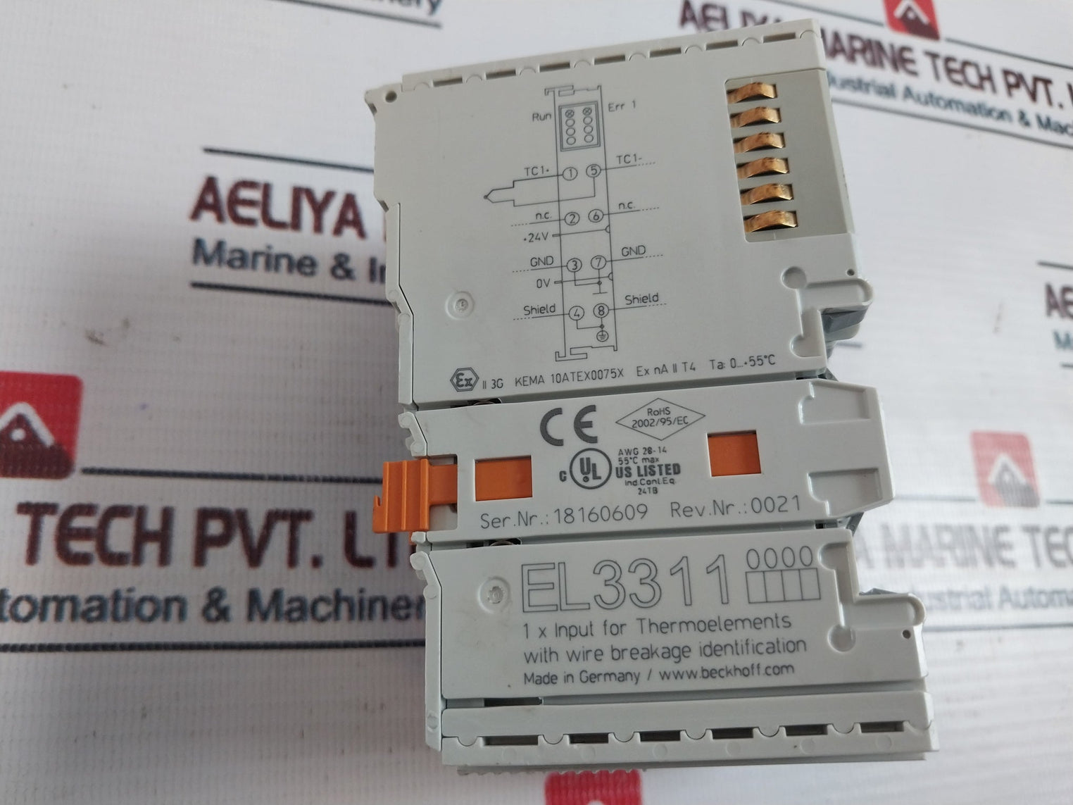 Beckhoff Ek1100 Ethercat Coupler W/ Terminal Modules El3314,El9187,El3311,El9011