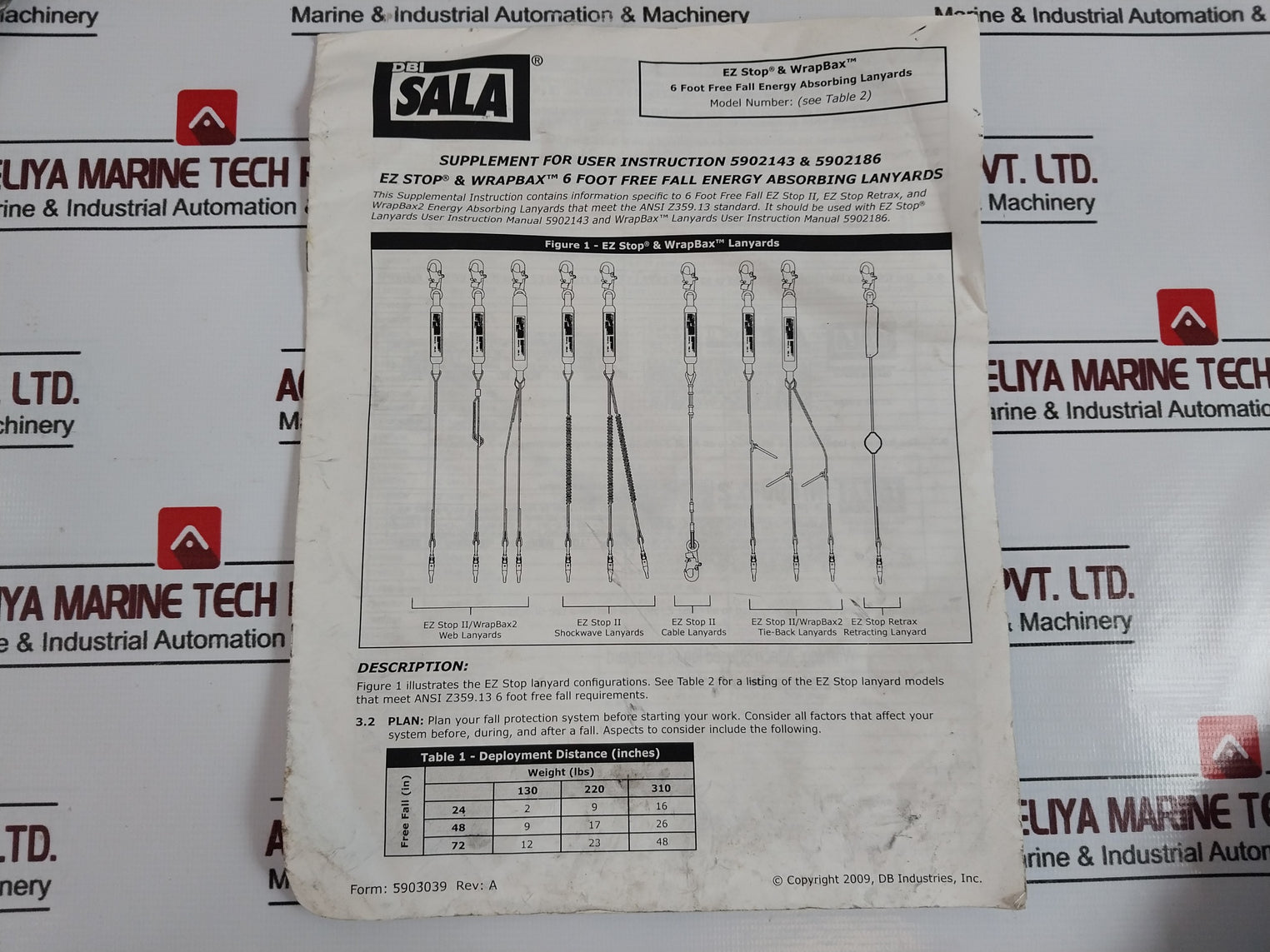 Dbi Sala 1240706 Shock-absorbing Cable Lanyard Snap Hook Anchor And Harness Connector 6Ft Length