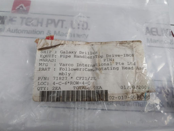 Varco Cf 2 1/2 S Flat Cam Follower Bearing 02-017-0004395