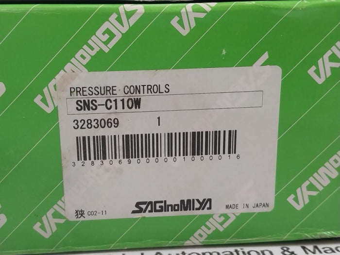 Saginomiya Sns-c110W Pressure Control 0.1~1 Range, 1.5 Mpa Max, C02-11