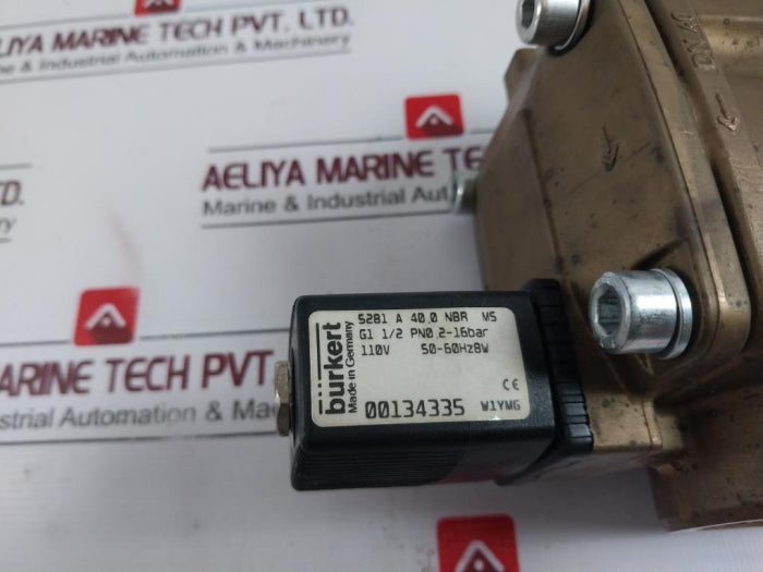 Burkert 5281 A 40.0 Nbr Ms Solenoid Valve 110V 50-60Hz 8W 00133763, 12X-000-00J