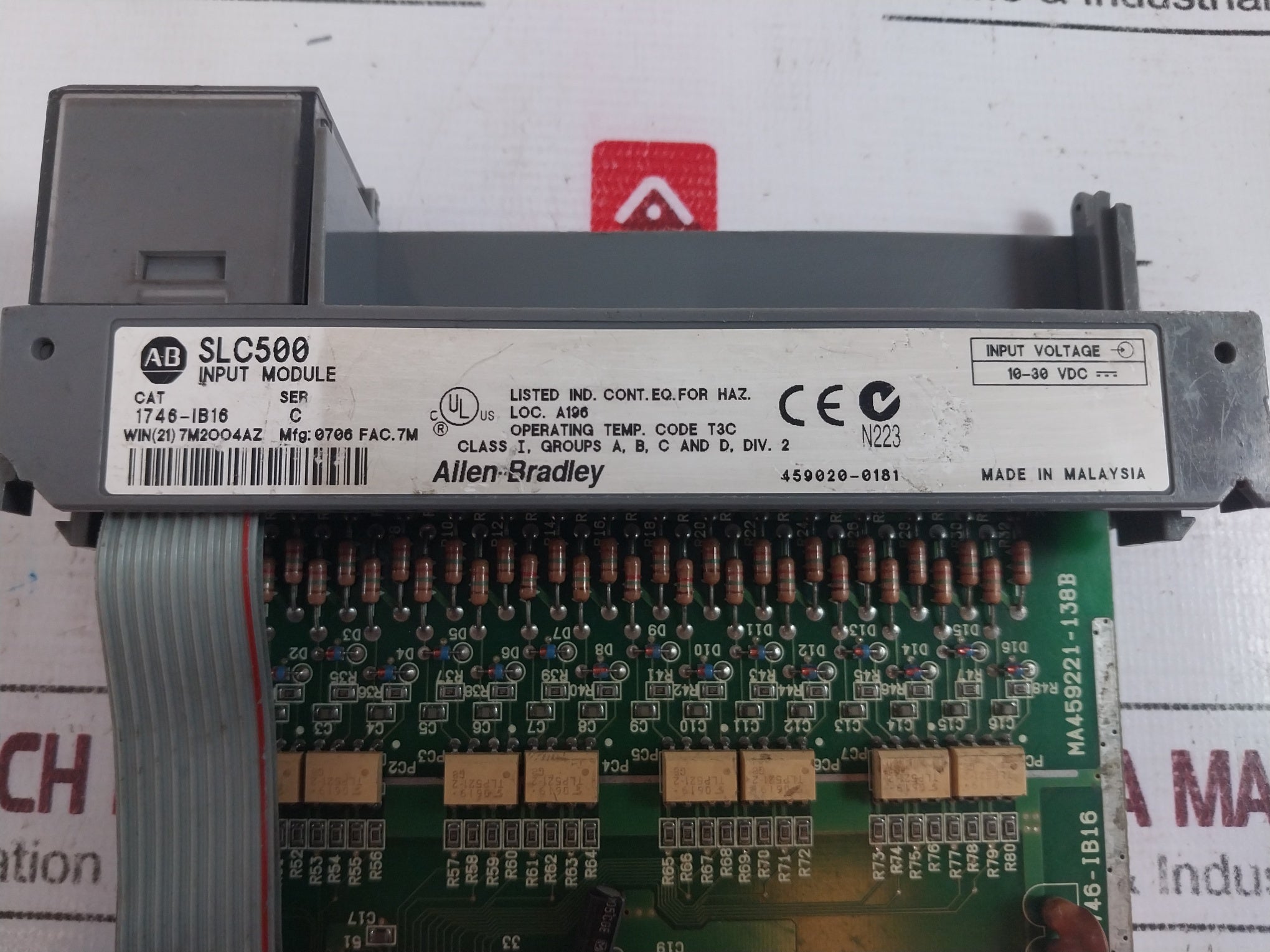 Allen-bradley 1746-ib16 Dc-sink Input Module Slc500 Ser C 10-30 Vdc 7M