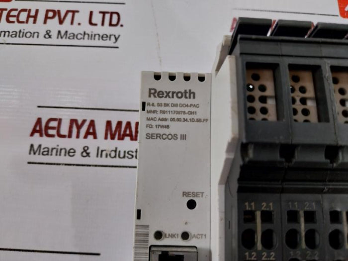 Rexroth R-il S3 Bk Di8 Do4-pac Sercos Iii Interface 24Vdc 830Ma
