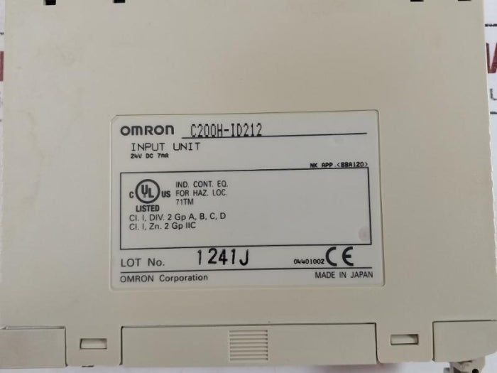 Omron C200H-id212 Input Unit 24V Dc 7Ma 04401002