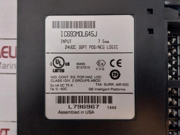 Ge Ic693Mdl645J Input Module 24Vdc 16Point Pos/Neg Logic