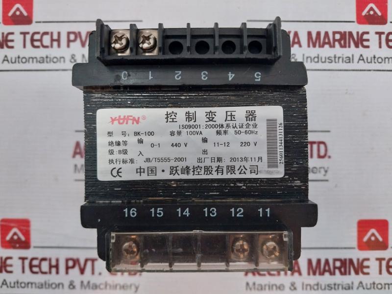 Yufn Bk-100 Control Transformer 100Va 440V Input 220V Output 50-60Hz Jb/T5555-2