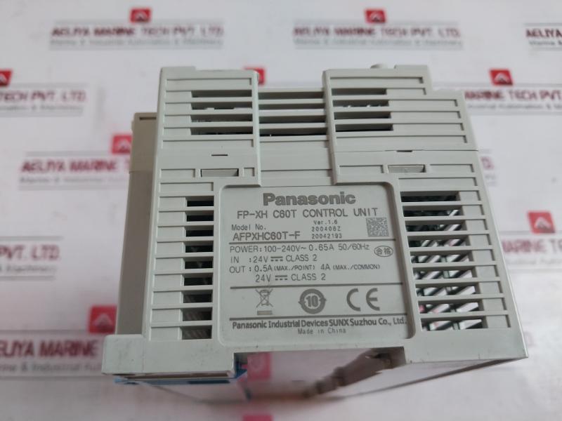 Panasonic Afpxhc60T-f Fp-xh C60T Plc Control Unit Ver 1.6 100-240V 0.65A 50/60Hz